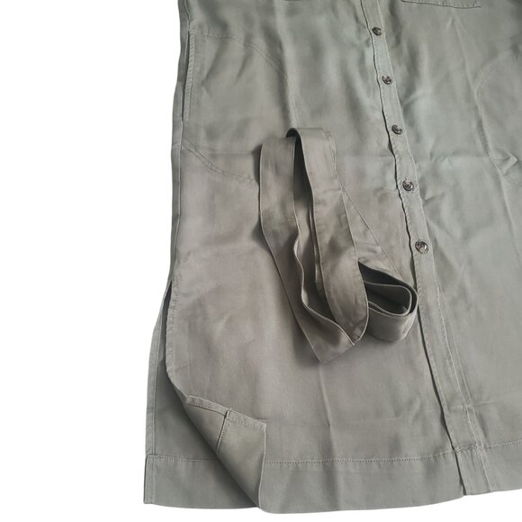 Marine Layer Renata dress Olive green sz medium button closure short sleeve new - Picture 11 of 16